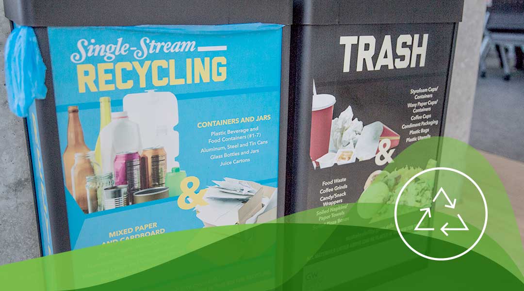 Recycling and Trash bins